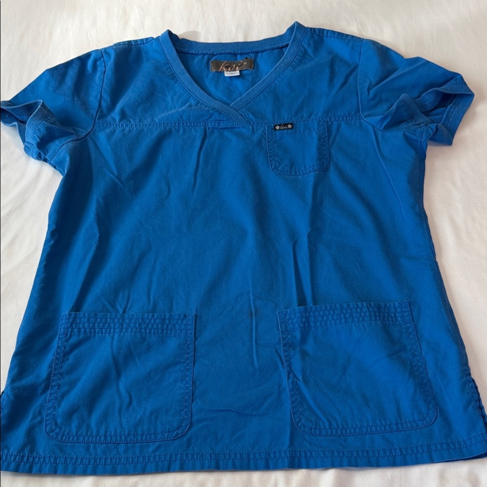 Koi Comfort Blue Scrub Top
